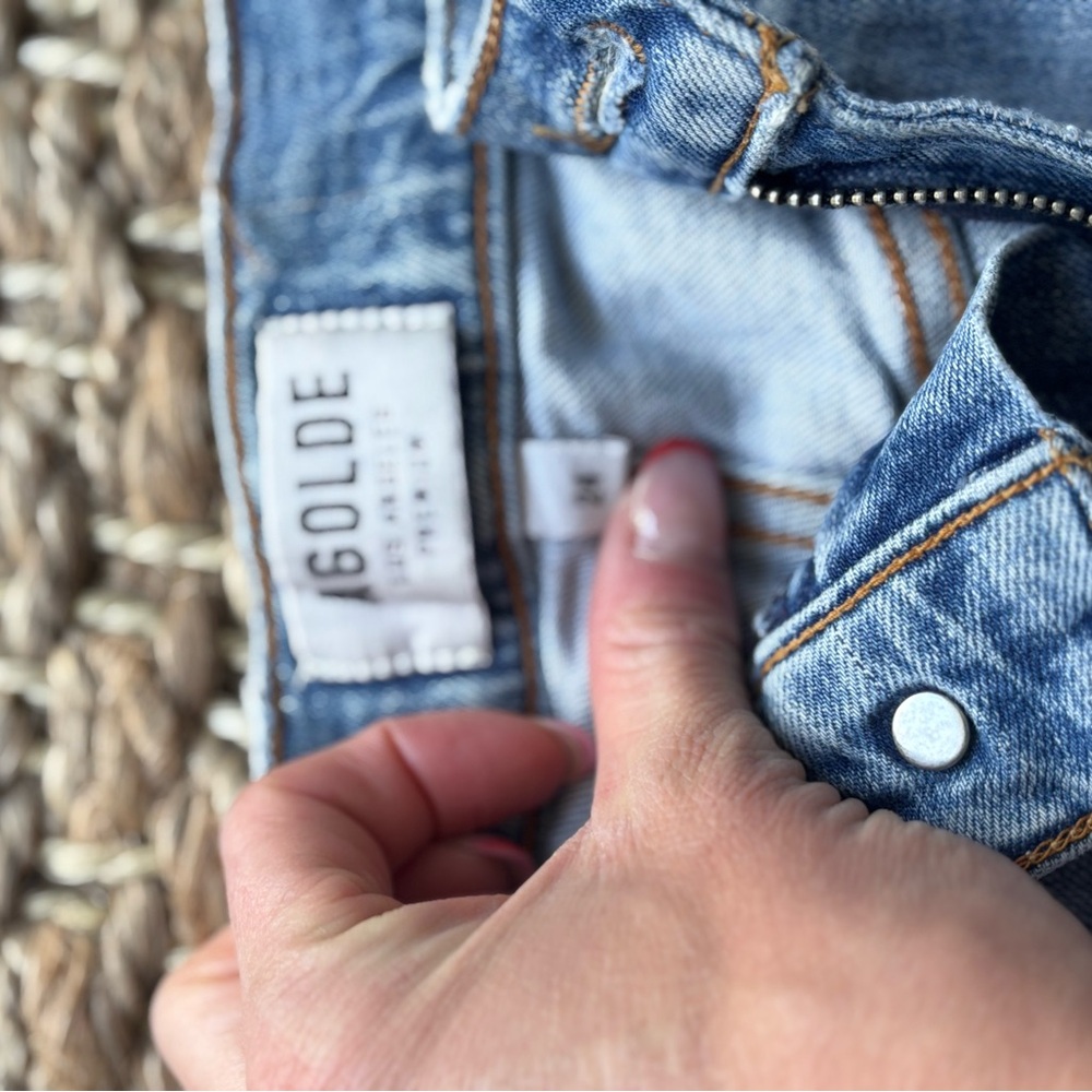 Agolde Blue Denim Jeans with Classic Faded Look
